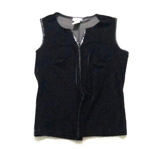 Velvet black top with sequin detail